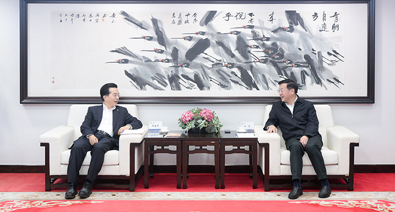 缪建民会见中旅集团董事长陈寅、总经理王海民